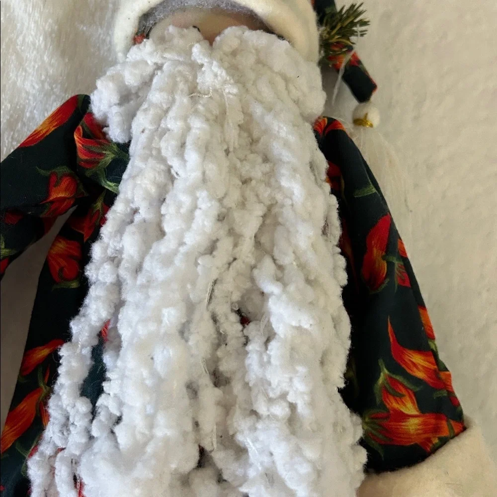 Festive Santa Doll with White Beard and Red Accents